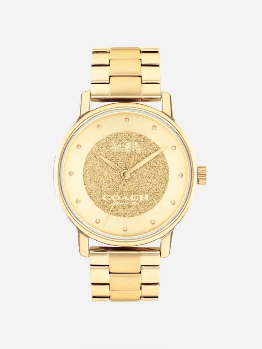 New! Luxury Coach Gold-Tone Glitter Dial Watch - Picture 5 of 6